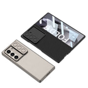 For Samsung Galaxy Z Fold6 GKK Integrated Ultra-thin Sliding Window Leather Phone Case(Grey)