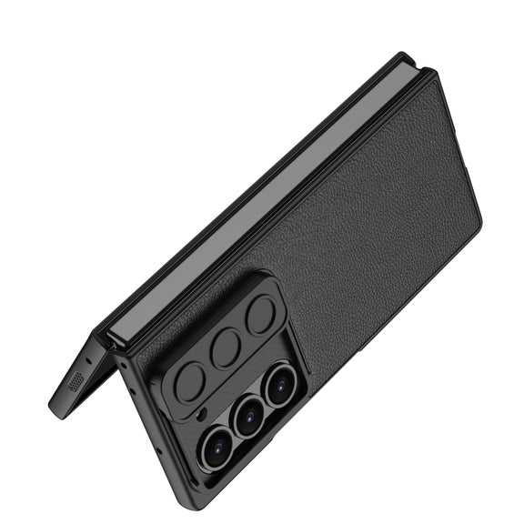 For Samsung Galaxy Z Fold6 GKK Integrated Ultra-thin Sliding Window Leather Phone Case(Titanium Gray)