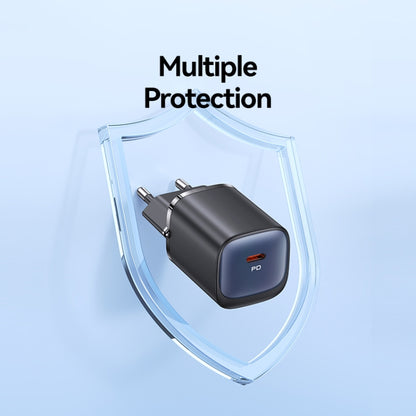 USAMS CC248 20W USB-C / Type-C GaN Fast Charger, EU Plug(Black) - USB Charger by USAMS | Online Shopping South Africa | PMC Jewellery | Buy Now Pay Later Mobicred