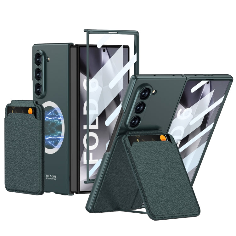 For Samsung Galaxy Z Fold6 GKK Integrated Magsafe Detachable Card Slot Phone Case(Green) - free shipping - PMC Jewellery - Order now!