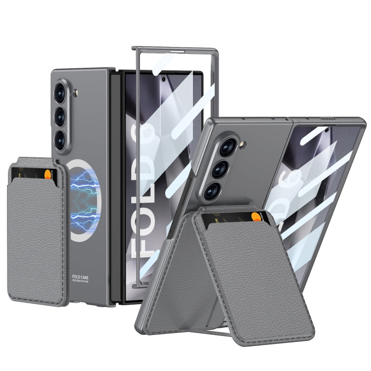 For Samsung Galaxy Z Fold6 GKK Integrated Magsafe Detachable Card Slot Phone Case(Gray) - free shipping - PMC Jewellery - Order now!