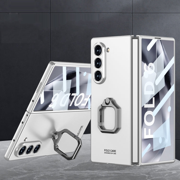For Samsung Galaxy Z Fold6 GKK Integrated Accurate Hole Ultra-thin Square Ring Holder Phone Case(Silver) - free shipping - PMC Jewellery - Order now!