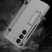 For Samsung Galaxy Z Fold6 GKK Integrated Magnetic Full Coverage Flip Phone Case with Pen Box, Not Included Pen(Grey)