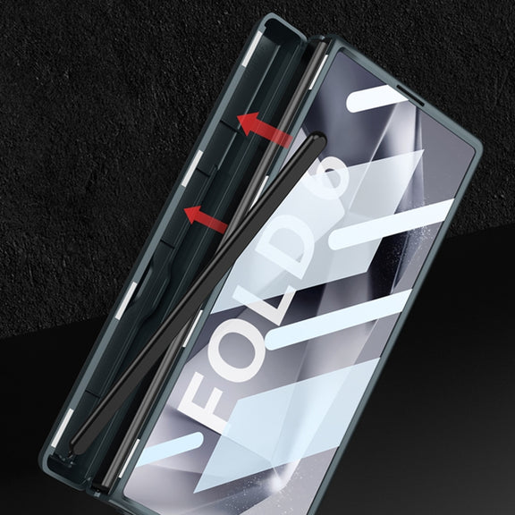 For Samsung Galaxy Z Fold6 GKK Integrated Magnetic Full Coverage Flip Phone Case with Pen Box, Not Included Pen(Grey)
