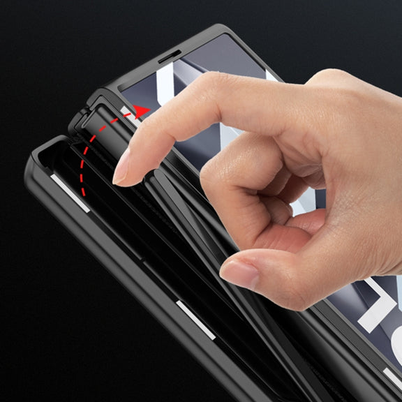 For Samsung Galaxy Z Fold6 GKK Integrated Magnetic Full Coverage Flip Phone Case with Pen Box, Not Included Pen(Grey)