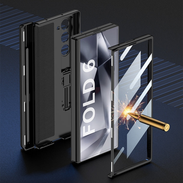 For Samsung Galaxy Z Fold6 GKK Integrated Magnetic Full Coverage Flip Phone Case with Pen Box, Not Included Pen(Green)