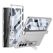 For Samsung Galaxy Z Fold6 GKK Integrated Magnetic Full Coverage Flip Phone Case with Pen Box, Not Included Pen(Silver)