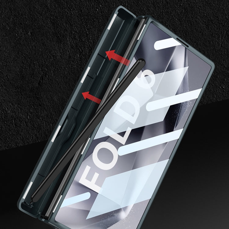 For Samsung Galaxy Z Fold6 GKK Integrated Magnetic Full Coverage Flip Phone Case with Pen Box, Not Included Pen(Gold)