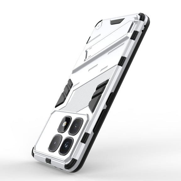 For Redmi K70 Ultra Global Punk Armor 2 in 1 PC + TPU Phone Case with Holder(White)