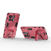 For Redmi K70 Ultra Global Punk Armor 2 in 1 PC + TPU Phone Case with Holder(Light Red)