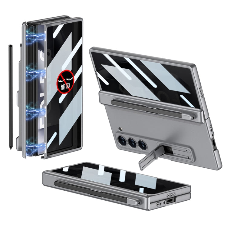 For Samsung Galaxy Z Fold6 GKK Integrated Anti Peep Full Coverage Magnetic Fold Phone Case with Pen Slot, Not Included Pen(Grey) - free shipping - PMC Jewellery - Order now!