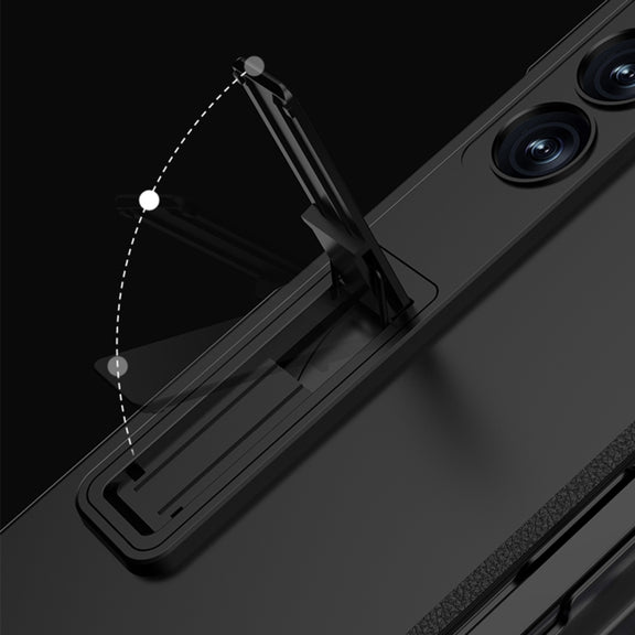 For Samsung Galaxy Z Fold6 GKK Integrated Anti Peep Full Coverage Magnetic Fold Phone Case with Pen Slot, Not Included Pen(Grey)