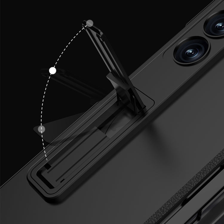 For Samsung Galaxy Z Fold6 GKK Integrated Anti Peep Full Coverage Magnetic Fold Phone Case with Pen Slot, Not Included Pen(Grey)