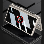For Samsung Galaxy Z Fold6 GKK Integrated Anti Peep Full Coverage Magnetic Fold Phone Case with Pen Slot, Not Included Pen(Grey)
