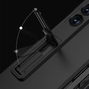 For Samsung Galaxy Z Fold6 GKK Integrated Anti Peep Full Coverage Magnetic Fold Phone Case with Pen Slot, Not Included Pen(Titanium Gray)