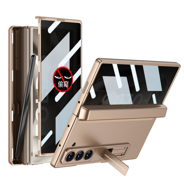 For Samsung Galaxy Z Fold6 GKK Integrated Anti Peep Full Coverage Magnetic Fold Phone Case with Pen Box, Not Included Pen(Gold) - free shipping - PMC Jewellery - Order now!