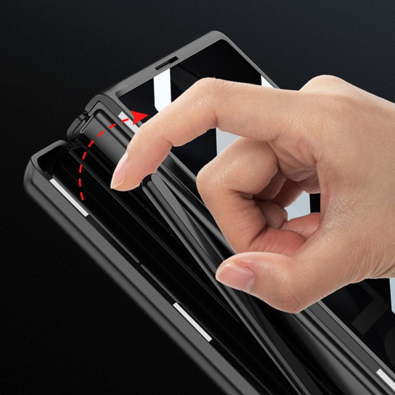 For Samsung Galaxy Z Fold6 GKK Integrated Anti Peep Full Coverage Magnetic Fold Phone Case with Pen Box, Not Included Pen(Titanium Gray)