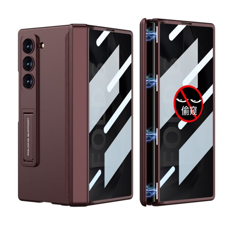 For Samsung Galaxy Z Fold6 GKK Integrated Anti Peep Full Coverage Magnetic Fold Phone Case(Wine Red) - free shipping - PMC Jewellery - Order now!