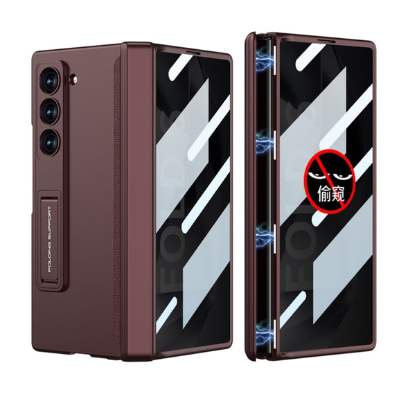 For Samsung Galaxy Z Fold6 GKK Integrated Anti Peep Full Coverage Magnetic Fold Phone Case(Wine Red)