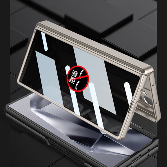 For Samsung Galaxy Z Fold6 GKK Integrated Anti Peep Full Coverage Magnetic Fold Phone Case(Titanium Gray)