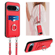 For Google Pixel 9 Pro XL R20 Crossbody Rope Ring Card Holder Phone Case(Red) - Google Cases by PMC TechLife | Online Shopping South Africa | PMC TechLife | Buy Now Pay Later Mobicred