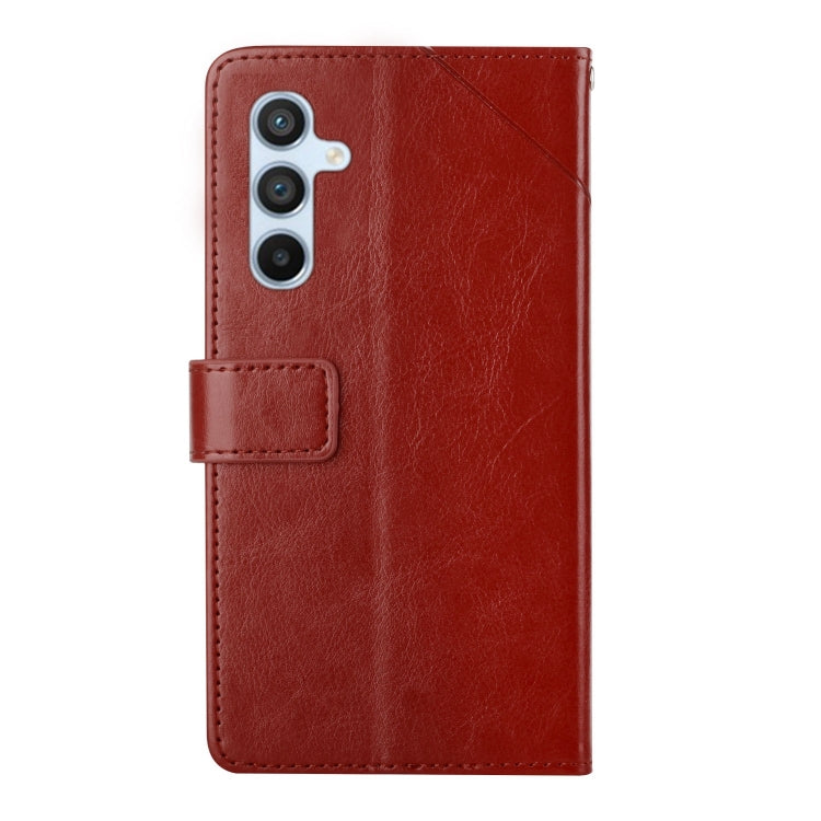For Samsung Galaxy S25 5G Y-shaped Pattern Flip Leather Phone Case(Brown) - free shipping - PMC Jewellery - Order now!