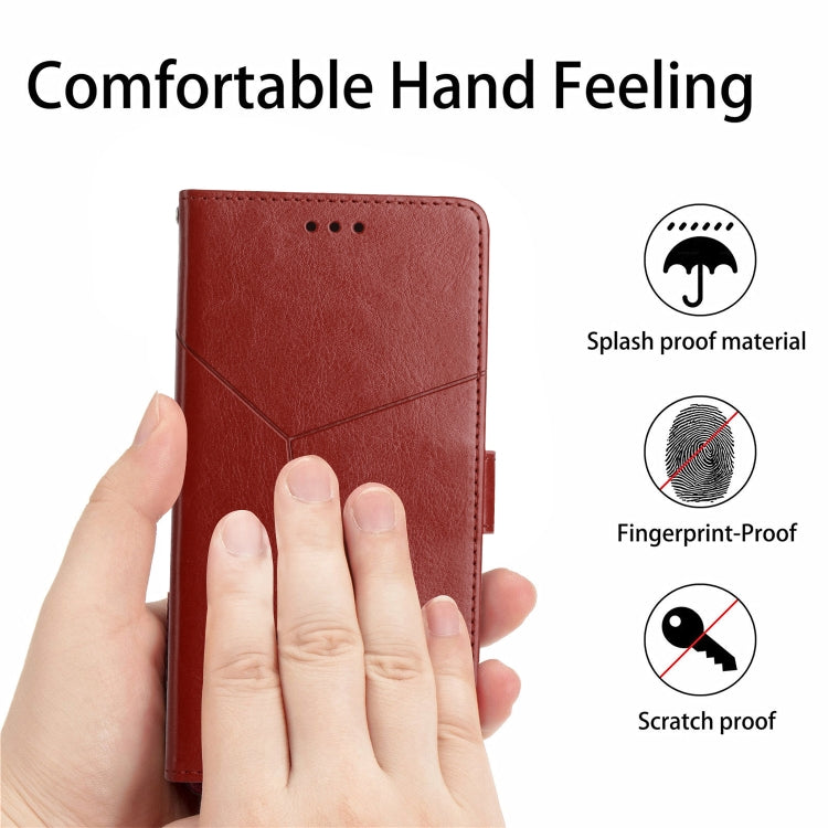For Samsung Galaxy S25 5G Y-shaped Pattern Flip Leather Phone Case(Brown) - free shipping - PMC Jewellery - Order now!