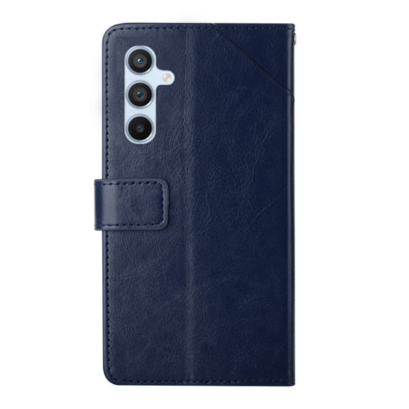 For Samsung Galaxy S25+ 5G Y-shaped Pattern Flip Leather Phone Case(Blue)