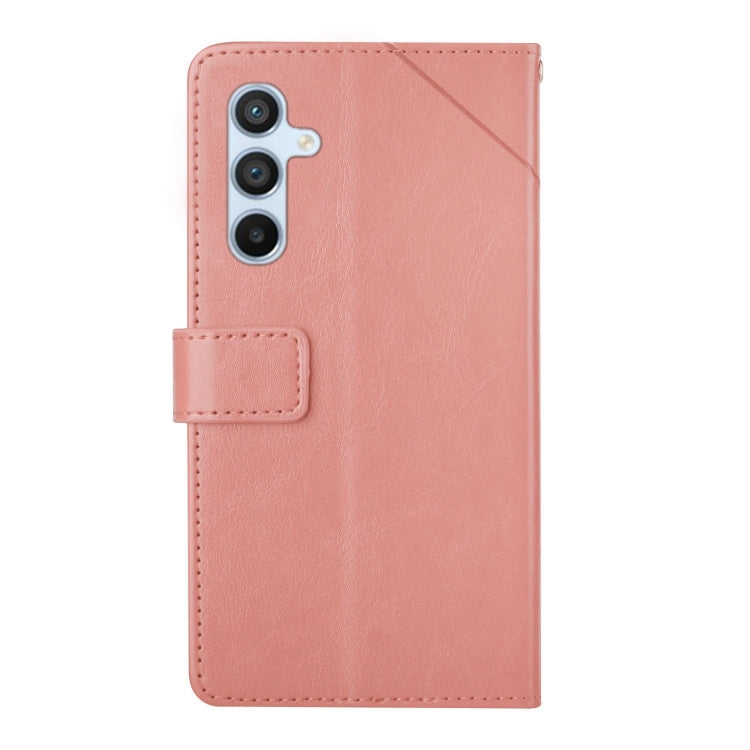 For Samsung Galaxy S25+ 5G Y-shaped Pattern Flip Leather Phone Case(Pink) - Galaxy S25+ 5G Cases by PMC Jewellery | Online Shopping South Africa | PMC Jewellery | Buy Now Pay Later Mobicred