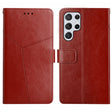 For Samsung Galaxy S25 Ultra 5G Y-shaped Pattern Flip Leather Phone Case(Brown) - Galaxy S25 Ultra 5G Cases by PMC TechLife | Online Shopping South Africa | PMC TechLife | Buy Now Pay Later Mobicred