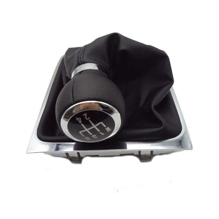For Volkswagen Passat B6 2005-2011 Car Gear Lever Hand Ball Leather Gear Shift Knob with Chrome Frame, Style:5 Speed - Shift Knob by PMC Jewellery | Online Shopping South Africa | PMC Jewellery | Buy Now Pay Later Mobicred