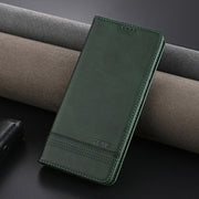 For Redmi K70 Ultra AZNS Magnetic Calf Texture Flip Leather Phone Case(Dark Green)