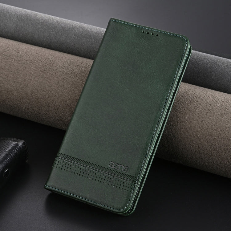For Redmi K70 Ultra AZNS Magnetic Calf Texture Flip Leather Phone Case(Dark Green)