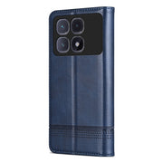 For Redmi K70 Ultra AZNS Magnetic Calf Texture Flip Leather Phone Case(Dark Blue)