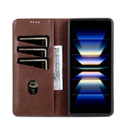 For Redmi K70 Ultra AZNS Magnetic Calf Texture Flip Leather Phone Case(Dark Brown)