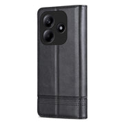 For Redmi Note 14 5G AZNS Magnetic Calf Texture Flip Leather Phone Case(Black)