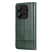 For Redmi Note 14 5G AZNS Magnetic Calf Texture Flip Leather Phone Case(Dark Green)