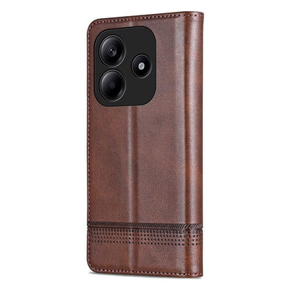 For Redmi Note 14 5G AZNS Magnetic Calf Texture Flip Leather Phone Case(Dark Brown) - Note 14 Cases by AZNS | Online Shopping South Africa | PMC Jewellery | Buy Now Pay Later Mobicred