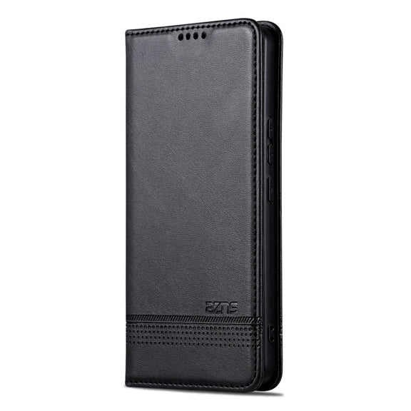 For Redmi Note 14 Pro 5G AZNS Magnetic Calf Texture Flip Leather Phone Case(Black)