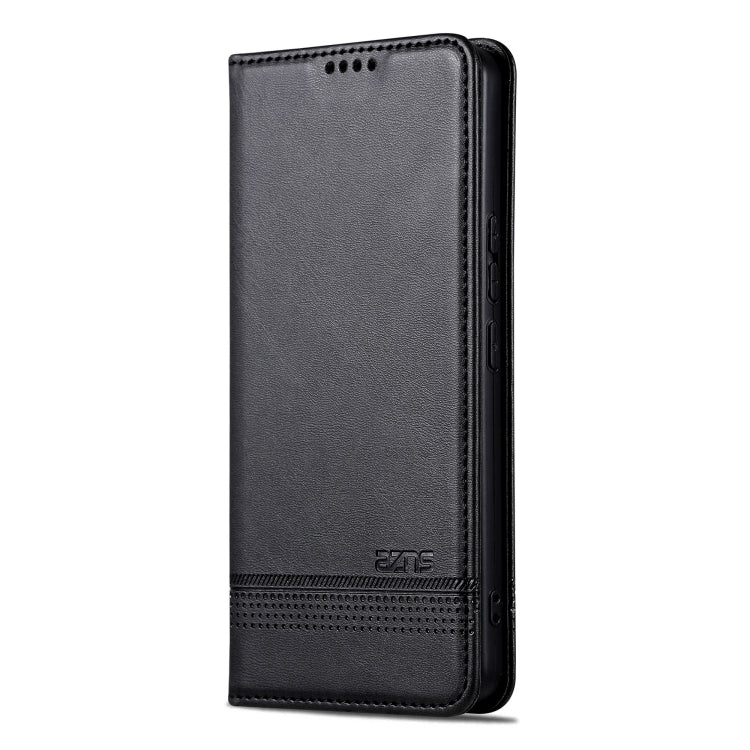 For Redmi Note 14 Pro 5G AZNS Magnetic Calf Texture Flip Leather Phone Case(Black)