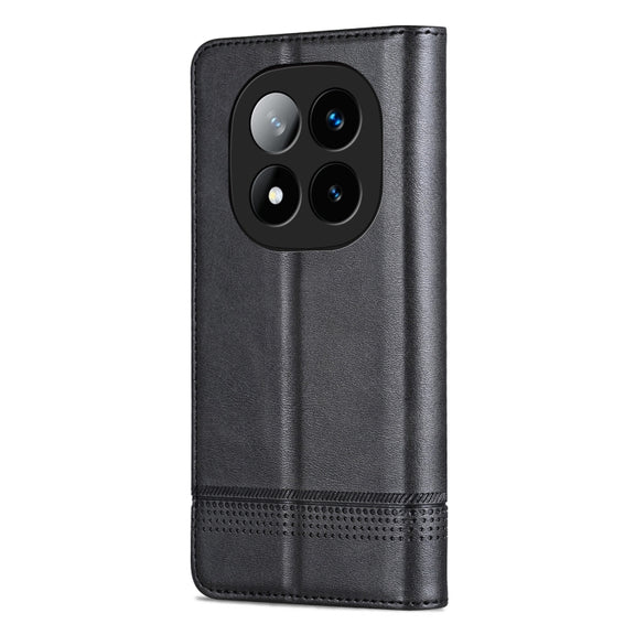 For Redmi Note 14 Pro 5G AZNS Magnetic Calf Texture Flip Leather Phone Case(Black)