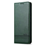 For Redmi Note 14 Pro 5G AZNS Magnetic Calf Texture Flip Leather Phone Case(Dark Green)