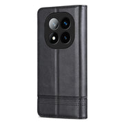 For Redmi Note 14 Pro+ 5G AZNS Magnetic Calf Texture Flip Leather Phone Case(Black)