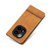 For Redmi Note 14 Pro+ 5G AZNS Magnetic Calf Texture Flip Leather Phone Case(Light Brown)