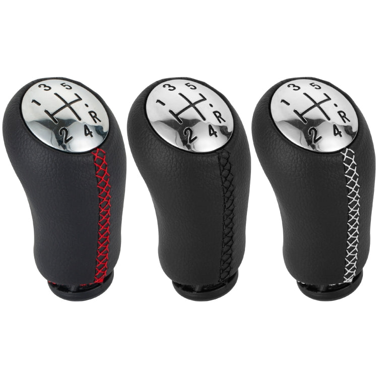 For Renault Clio III MK3 Car Gear Lever Knob Leather Gear Shift Knob(Red)