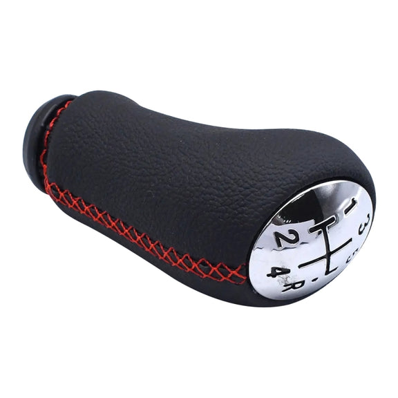 For Renault Clio III MK3 Car Gear Lever Knob Leather Gear Shift Knob(Red)