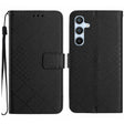 For Samsung Galaxy S25 5G Rhombic Grid Texture Leather Phone Case(Black) - Galaxy S25 5G Cases by PMC Jewellery | Online Shopping South Africa | PMC Jewellery | Buy Now Pay Later Mobicred