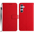For Samsung Galaxy S25+ 5G Rhombic Grid Texture Leather Phone Case(Red) - Galaxy S25+ 5G Cases by PMC Jewellery | Online Shopping South Africa | PMC Jewellery | Buy Now Pay Later Mobicred