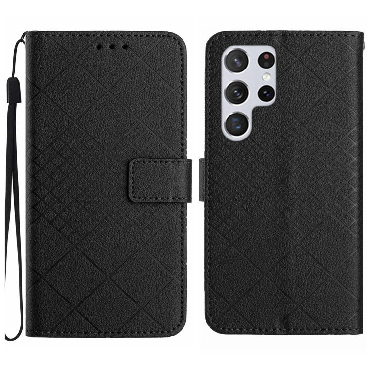 For Samsung Galaxy S25 Ultra 5G Rhombic Grid Texture Leather Phone Case(Black) - Galaxy S25 Ultra 5G Cases by PMC Jewellery | Online Shopping South Africa | PMC Jewellery | Buy Now Pay Later Mobicred