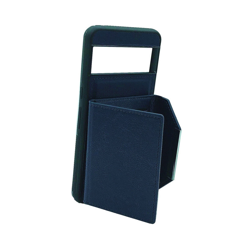 For Google Pixel 9 / 9 Pro Solid Color Metal Buckle Card Slots Bag Phone Case(Blue) - Google Cases by PMC TechLife | Online Shopping South Africa | PMC TechLife | Buy Now Pay Later Mobicred